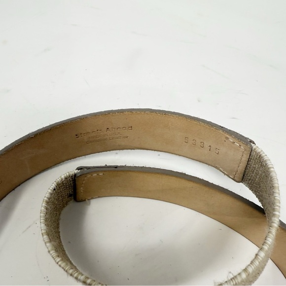 Anthropologie Textured Beige and Metallic Belt - Picture 4 of 6